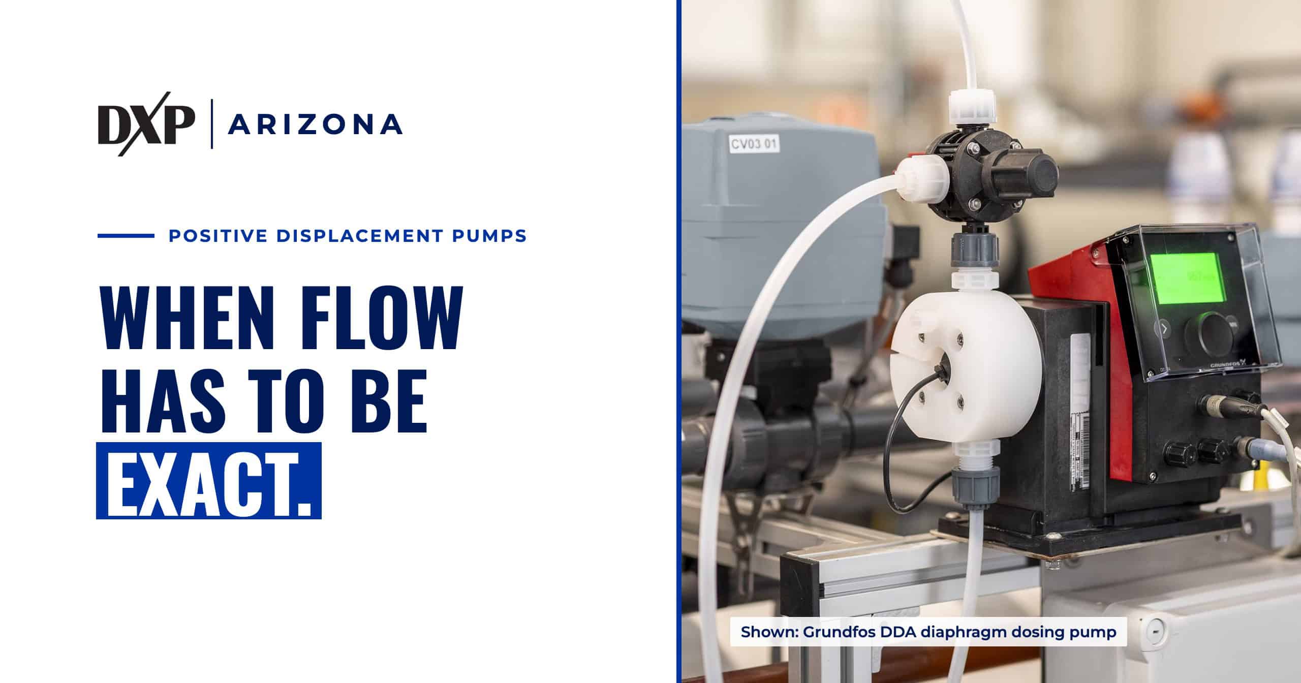 Grundfos DDA diaphragm dosing pump installed on a treatment skid — When flow has to be exact